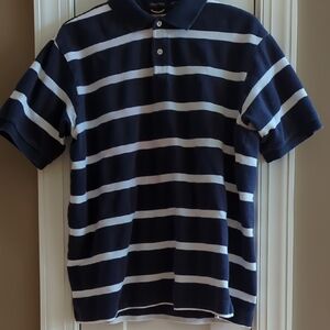 Nautica Blue and White Striped Polo Shirt